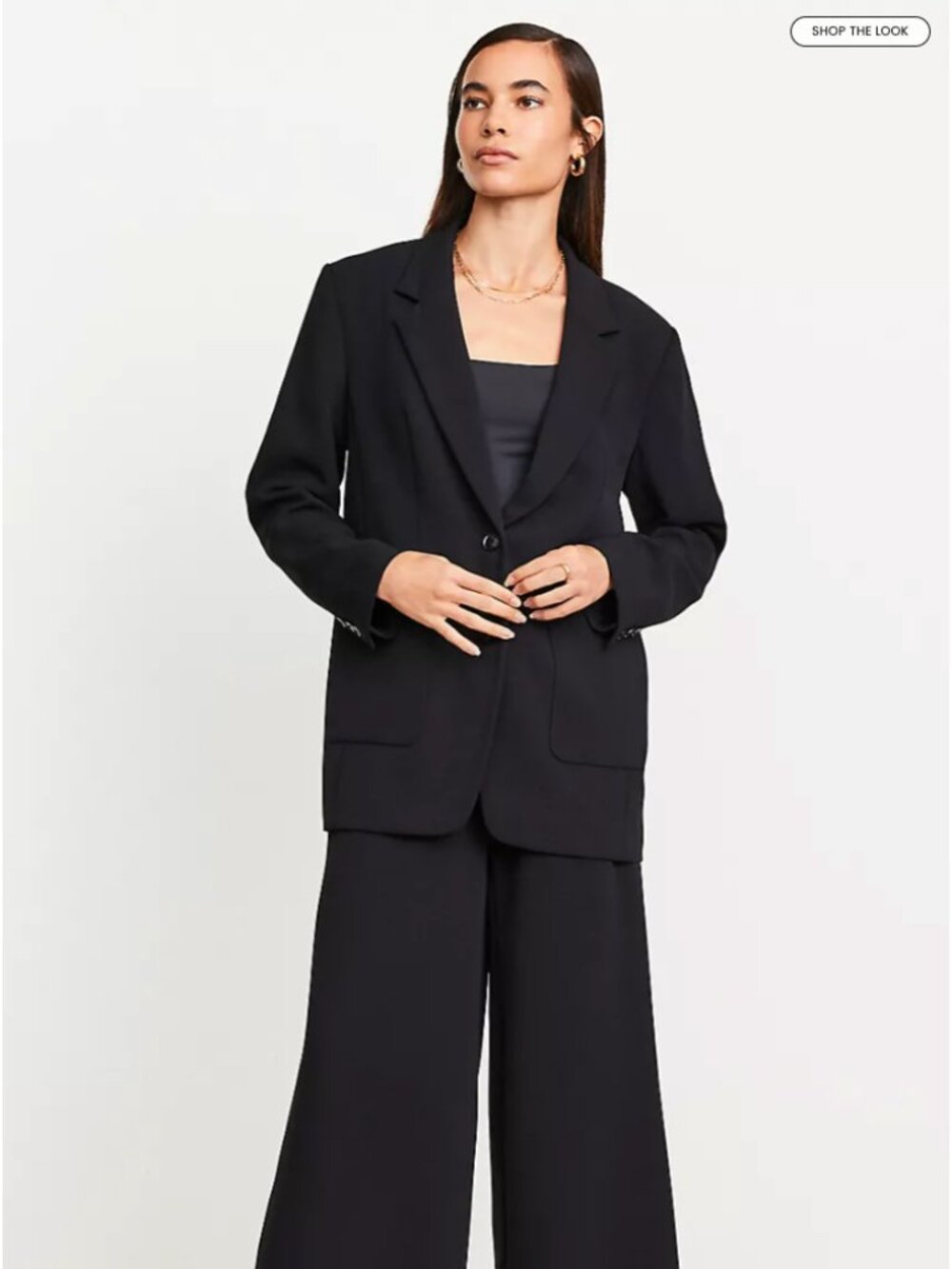NWT LOFT black crepe blazer